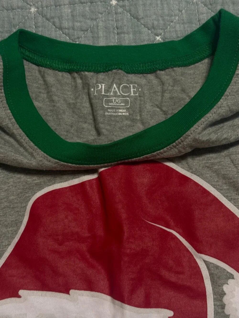 CHILDREN'S PLACE ADULT UNISEX SANTA 'HO HO HO' PJ SET SZ L NWOT